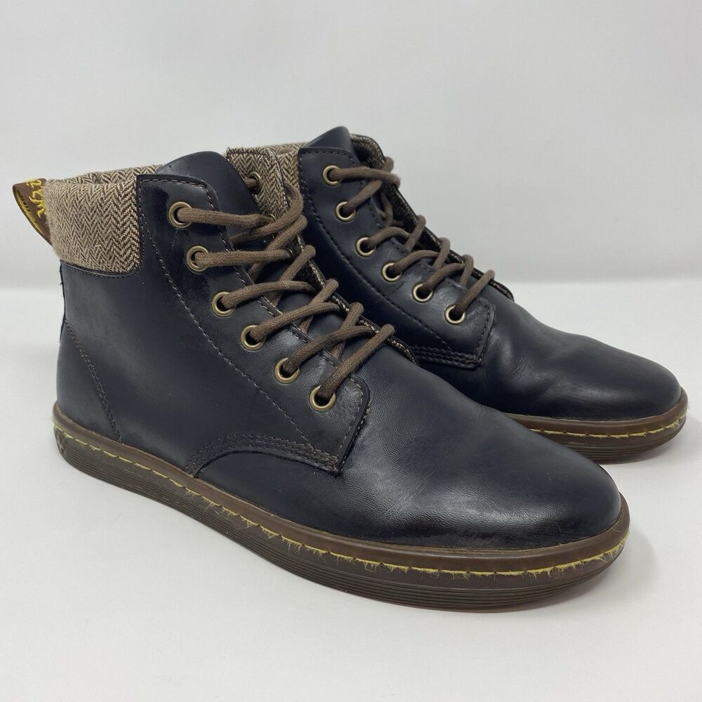 Dr. Doc Martens Women’s 8 Maelly Brown Boots Padded Ankle Herringbone Airwair